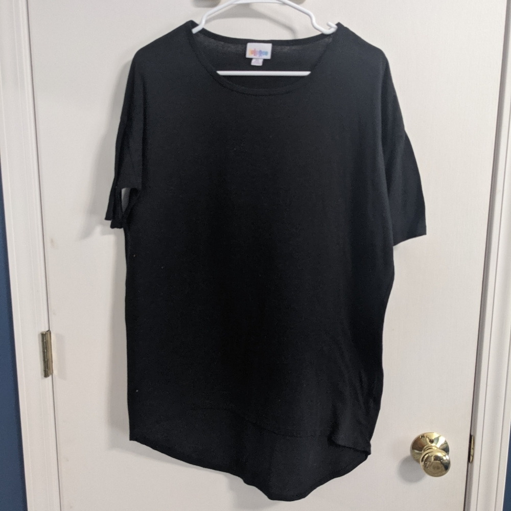 LuLaRoe Irma Top, size XS, black.